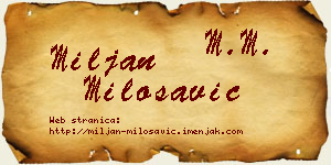 Miljan Milosavić vizit kartica